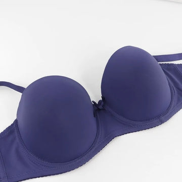Women's Sexy Strapless Underwired Bra with Super Push-Up Effect