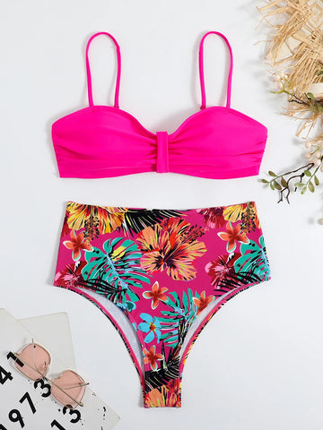 Floral Push-Up  Bikini Set for Women  High-Waisted & Sexy Swimwear
