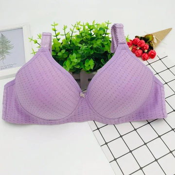 Large Soft Cotton Cups Steel Rimless Bra for Women